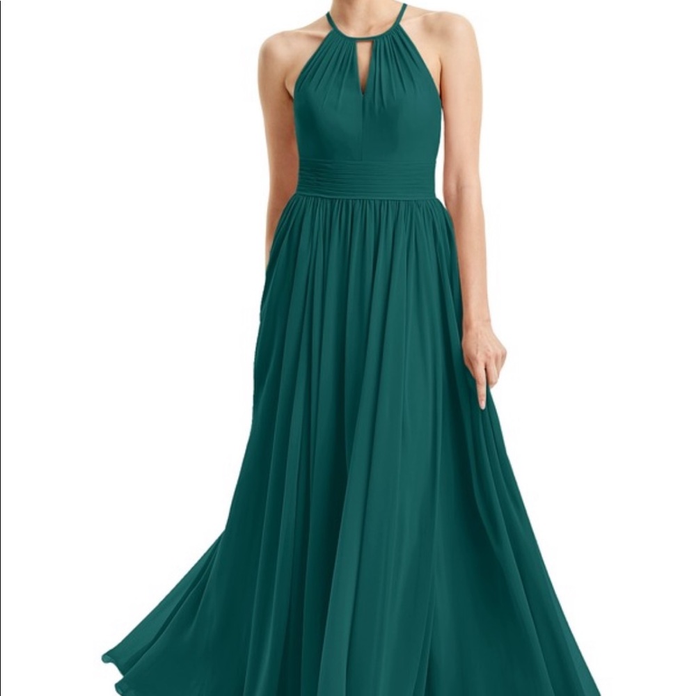 Azazie Peakcock bridesmaid dress